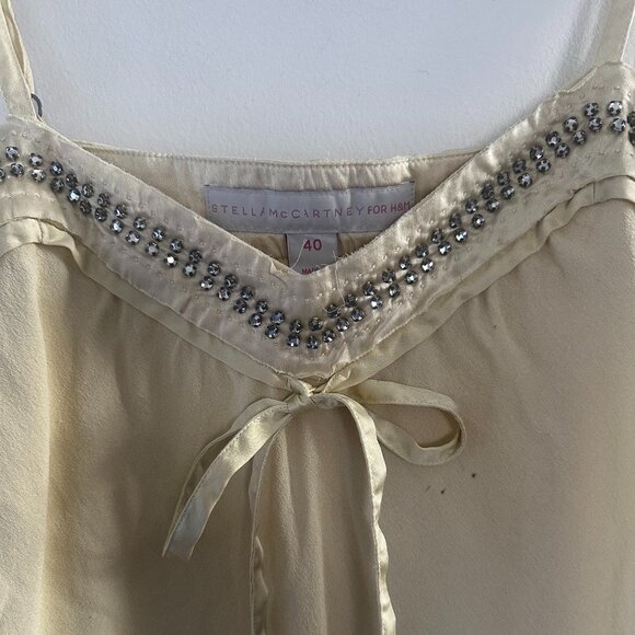 Stella McCartney for H&M Women's Yellow  Beaded Silk Cami Top Size 40 - Picture 3 of 4